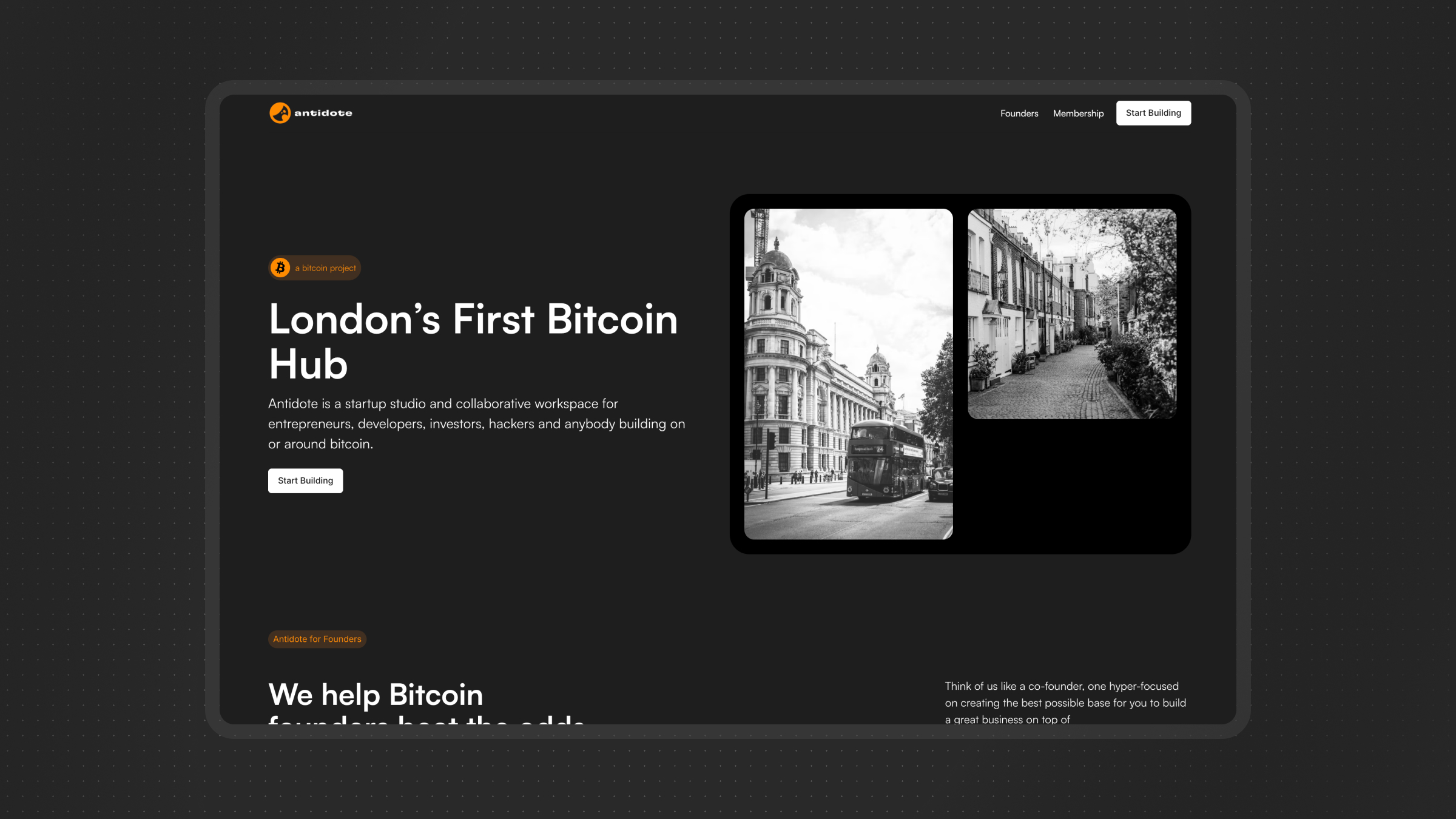 mockup of Antidote a recent project
